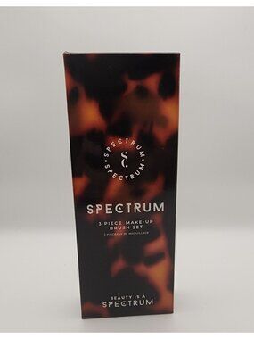 SPECTRUM Pantherine 3 Piece Makeup Brush Set Face Eye NIB New Sealed Box Vegan